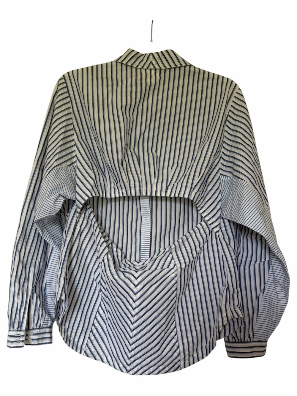 Maeve Anthropologie Mixed Stripe Cutout Buttondown Shirt - Picture 4 of 6